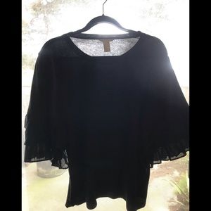 black bell ruffle sleeved tshirt